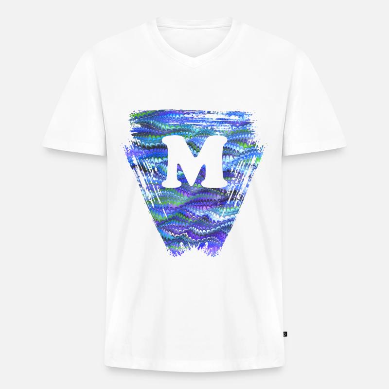 dreieck e 103 m - Männer Premium Bio T-Shirt mit V-Ausschnitt - Weiß
