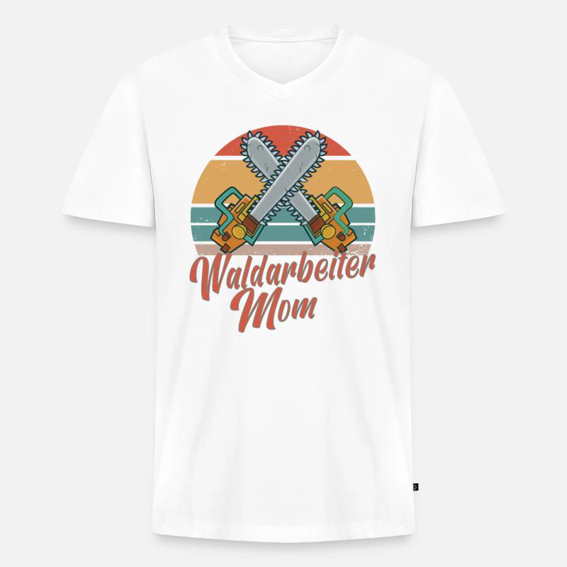 Mutter Mutti - Männer Premium Bio T-Shirt mit V-Ausschnitt - Weiß