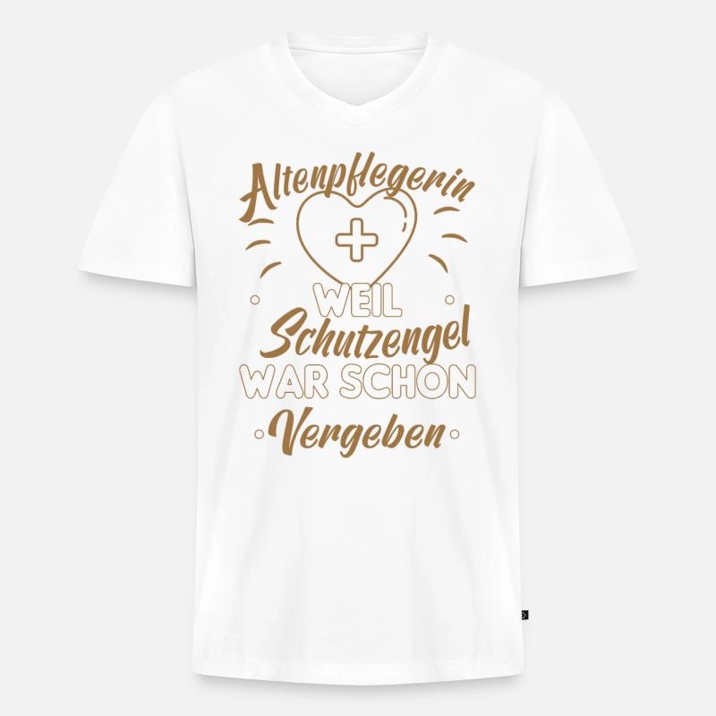 Altenpflegerin Pfleger Pflegerin Pflegefachkraft - Männer Premium Bio T-Shirt mit V-Ausschnitt - Weiß