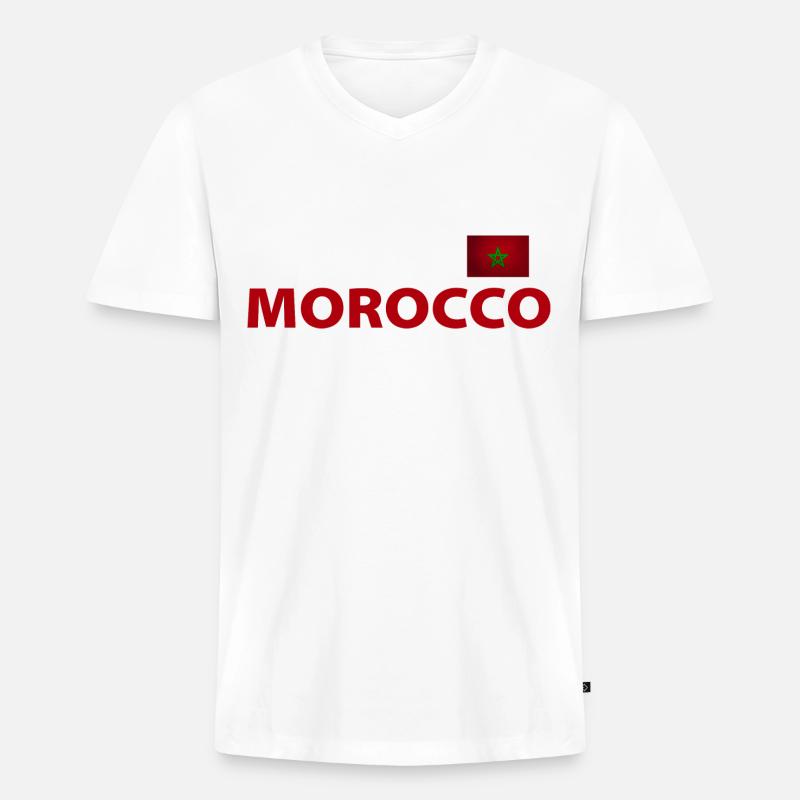 Marokko - Männer Premium Bio T-Shirt mit V-Ausschnitt - Weiß