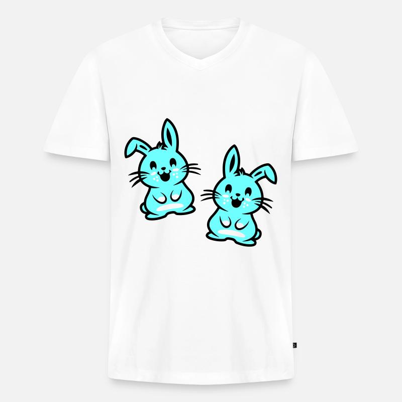Easter Bunny Easter - Men's Premium Organic T-shirt with V-neck - white
