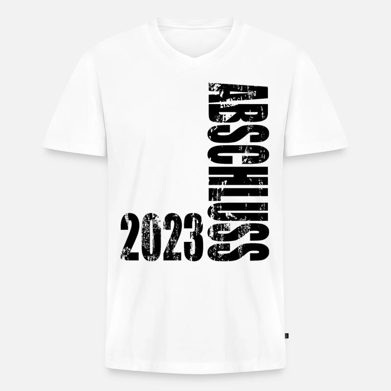 Abschluss 2023 - Männer Premium Bio T-Shirt mit V-Ausschnitt - Weiß