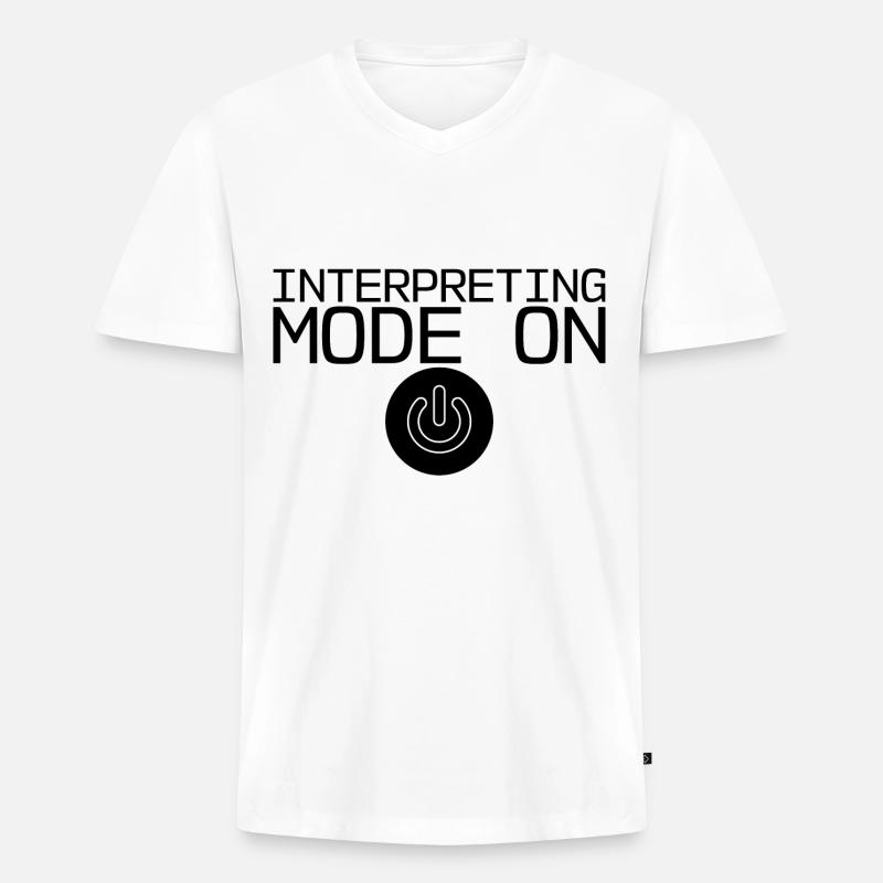 Interpreting Mode On 2 - Männer Premium Bio T-Shirt mit V-Ausschnitt - Weiß