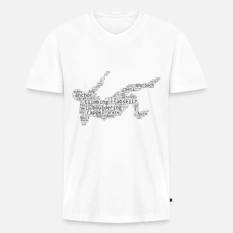 Bouldering Climber Kletterer Boulder Klettern - Männer Premium Bio T-Shirt mit V-Ausschnitt - Weiß