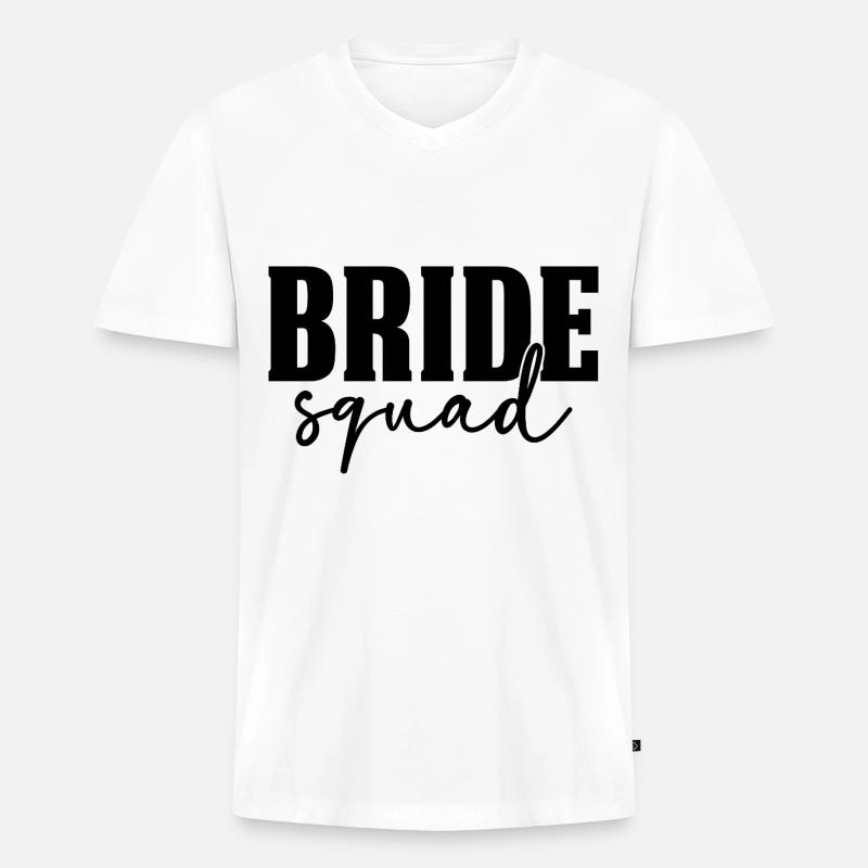Bride Squad - Männer Premium Bio T-Shirt mit V-Ausschnitt - Weiß