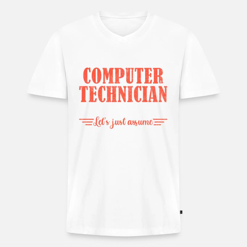 Awesome Computer Technician - Männer Premium Bio T-Shirt mit V-Ausschnitt - undefined