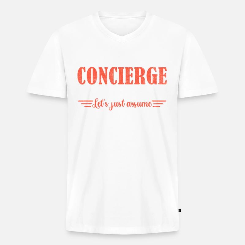 Awesome Concierge - Männer Premium Bio T-Shirt mit V-Ausschnitt - undefined