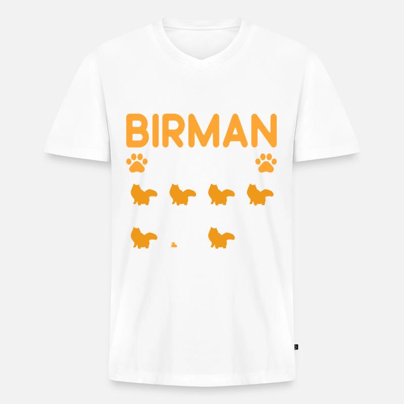 Stubborn Tricks Birman Cat - Männer Premium Bio T-Shirt mit V-Ausschnitt - undefined