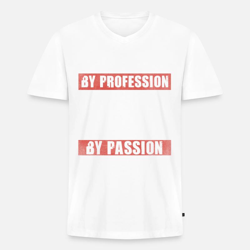 Dad By Passion Profession Bricklayer - Männer Premium Bio T-Shirt mit V-Ausschnitt - undefined