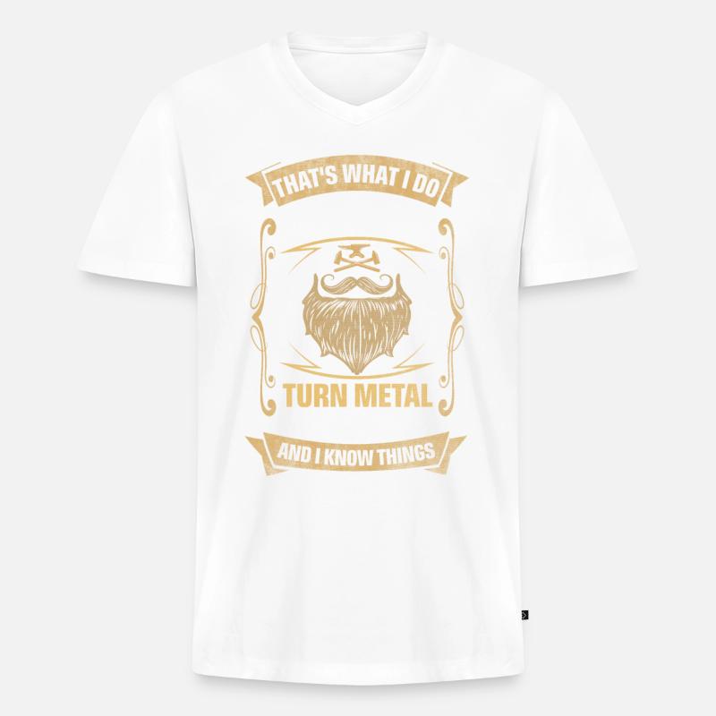 Metal Into Cool Things Blacksmith - Männer Premium Bio T-Shirt mit V-Ausschnitt - undefined