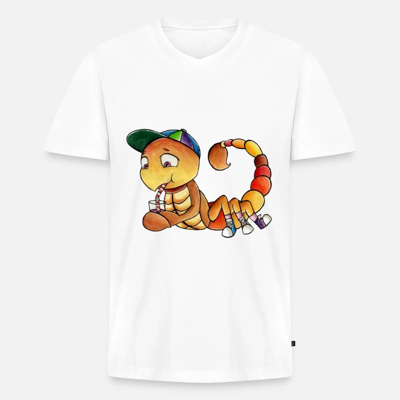 Sternzeichen: Skorpion - Männer Premium Bio T-Shirt mit V-Ausschnitt - Weiß