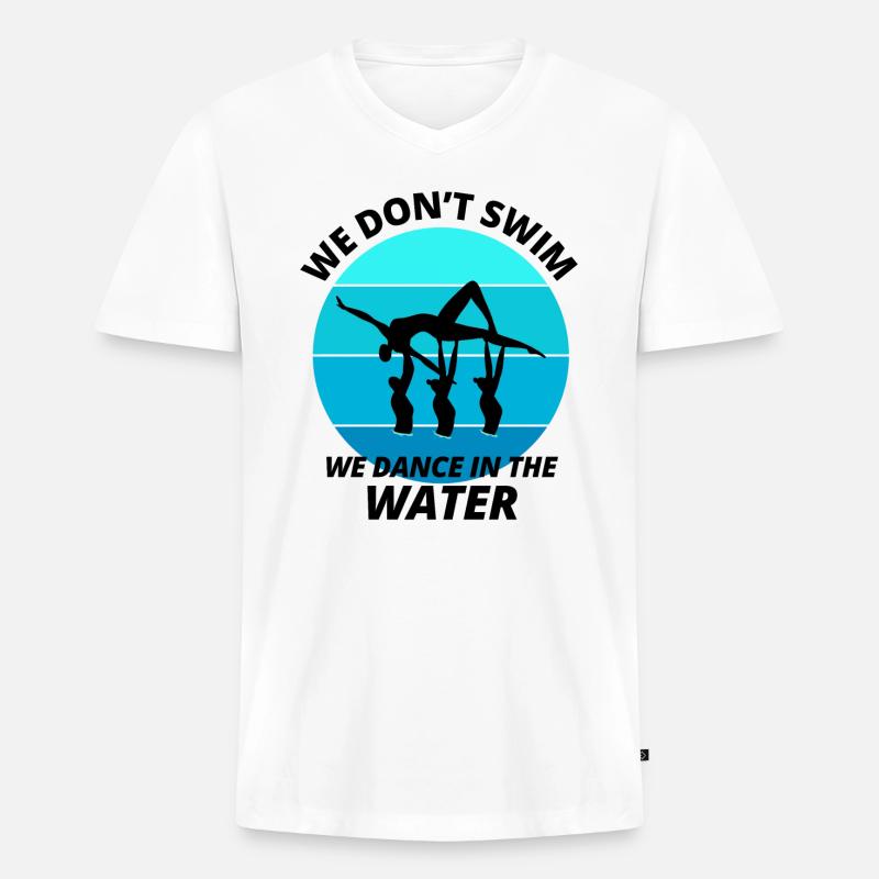 Synchro Schwimmer Synchronschwimmen Lustig - Männer Premium Bio T-Shirt mit V-Ausschnitt - Weiß