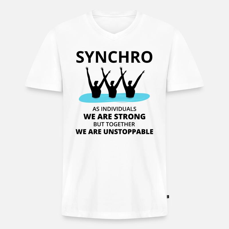 Synchro Schwimmer Synchronschwimmen Team - Männer Premium Bio T-Shirt mit V-Ausschnitt - Weiß