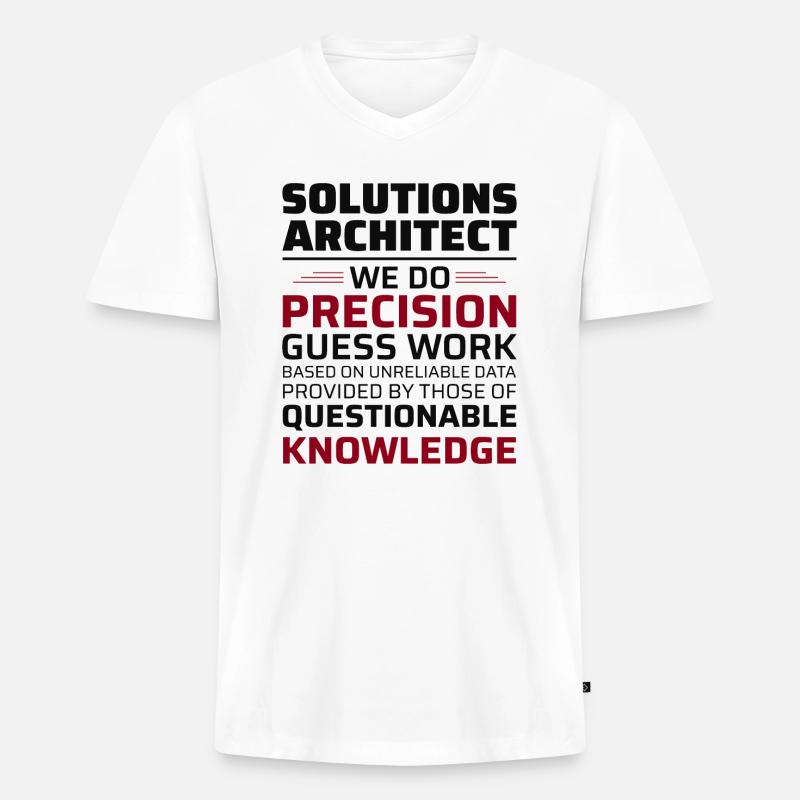 Solution Architect Architecture Funny Humour - Männer Premium Bio T-Shirt mit V-Ausschnitt - Weiß