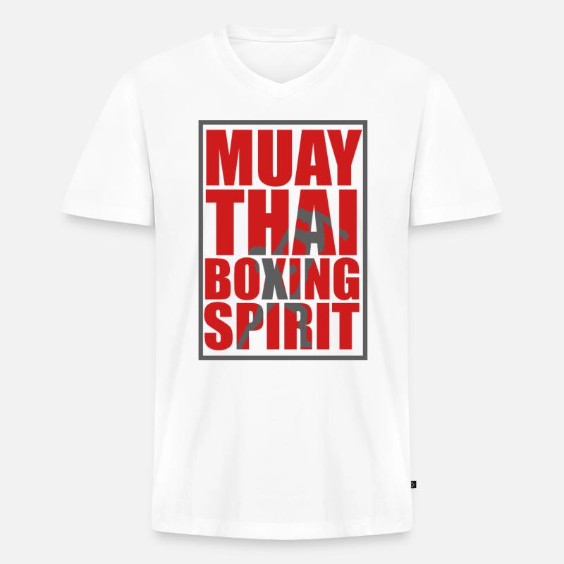Muay thai - Männer Premium Bio T-Shirt mit V-Ausschnitt - Weiß