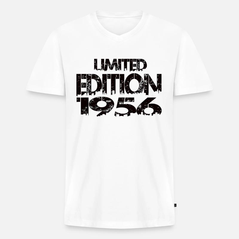 Limited Edition 1956 - Männer Premium Bio T-Shirt mit V-Ausschnitt - Weiß