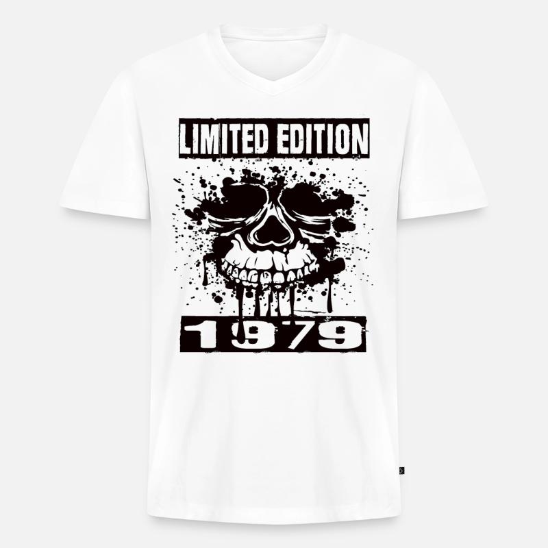 Limited Edition 1979 - Männer Premium Bio T-Shirt mit V-Ausschnitt - Weiß