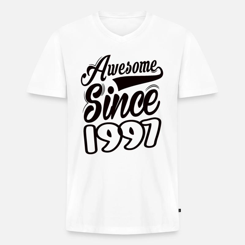 Awesome Since 1997 - Männer Premium Bio T-Shirt mit V-Ausschnitt - Weiß