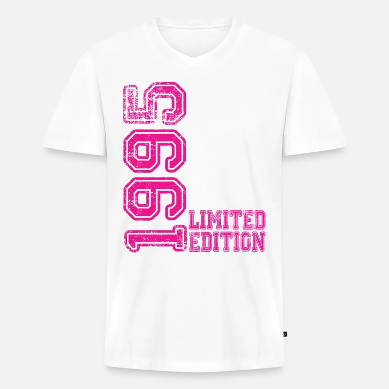Limited Edition 1995 - Männer Premium Bio T-Shirt mit V-Ausschnitt - Weiß