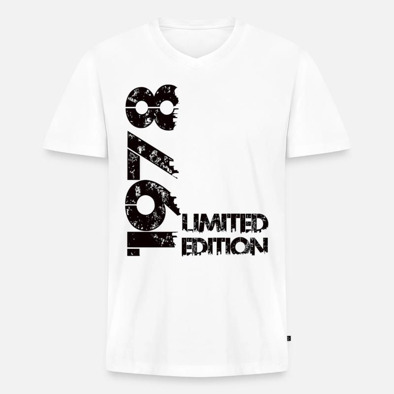 Limited Edition 1978 - Männer Premium Bio T-Shirt mit V-Ausschnitt - Weiß