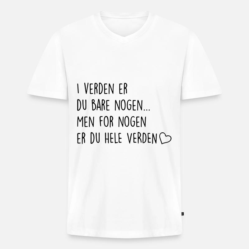 Zitat - Männer Premium Bio T-Shirt mit V-Ausschnitt - Weiß