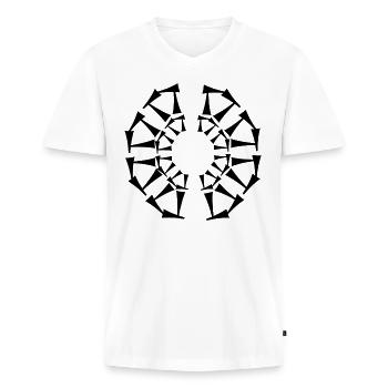 Conception tri-circulaire - T-shirt encolure en V Premium bio Homme - blanc - Devant - Nico (187cm)