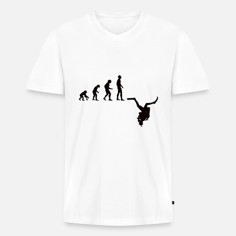 Tauchen Evolution | Menschen Entwicklung Idee - Männer Premium Bio T-Shirt mit V-Ausschnitt - Weiß