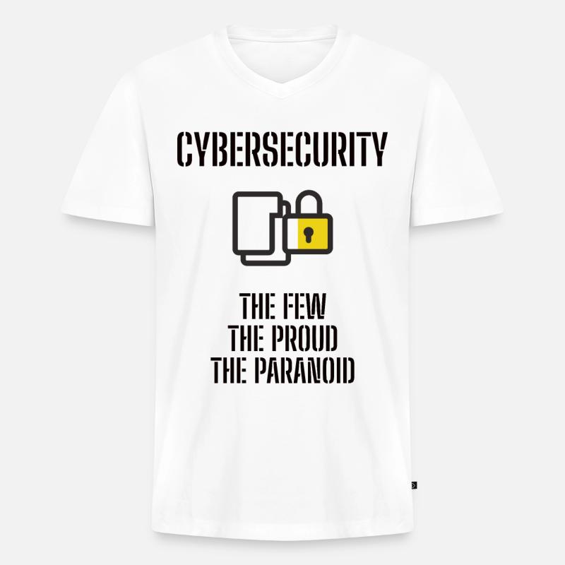 Cybersecurity - IT-Sicherheit Informatiker - Männer Premium Bio T-Shirt mit V-Ausschnitt - Weiß