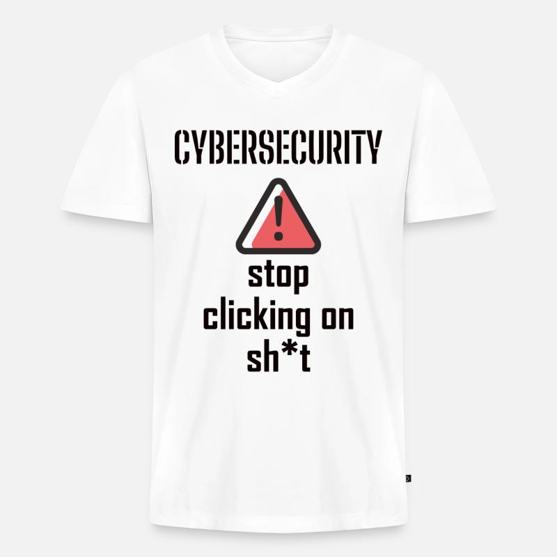 Cybersecurity - IT-Sicherheit Informatiker - Männer Premium Bio T-Shirt mit V-Ausschnitt - Weiß