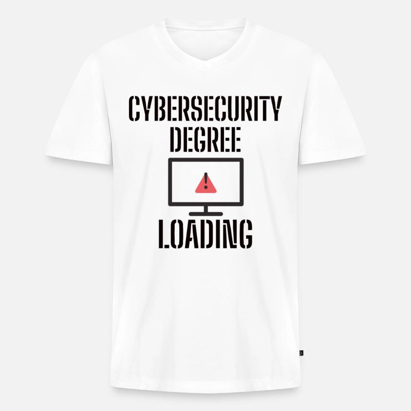Cybersecurity - IT-Sicherheit Informatiker - Männer Premium Bio T-Shirt mit V-Ausschnitt - Weiß