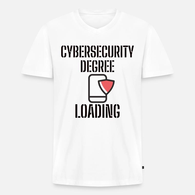 Cybersecurity - IT-Sicherheit Informatiker - Männer Premium Bio T-Shirt mit V-Ausschnitt - Weiß