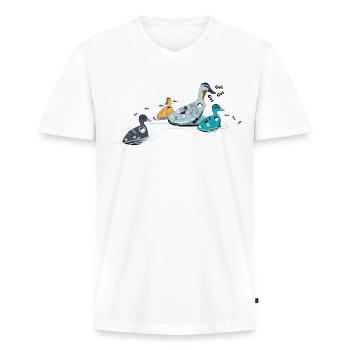 Grigri familie - Mannen Premium Bio T-shirt met V-hals - wit - Voor - Nico (187cm)