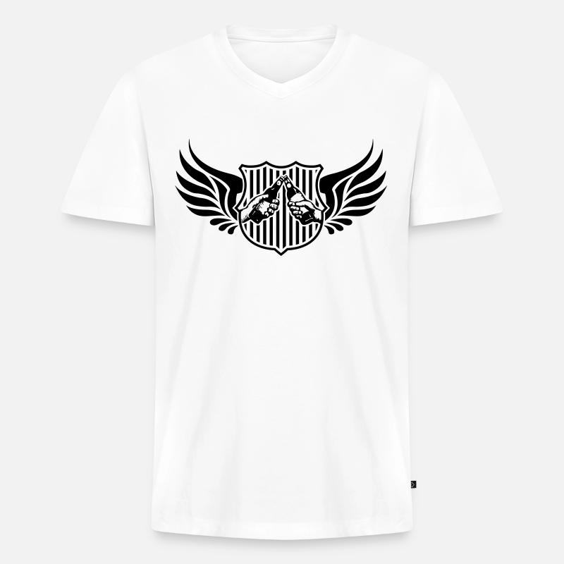 Drinking Team Logo - Männer Premium Bio T-Shirt mit V-Ausschnitt - Weiß