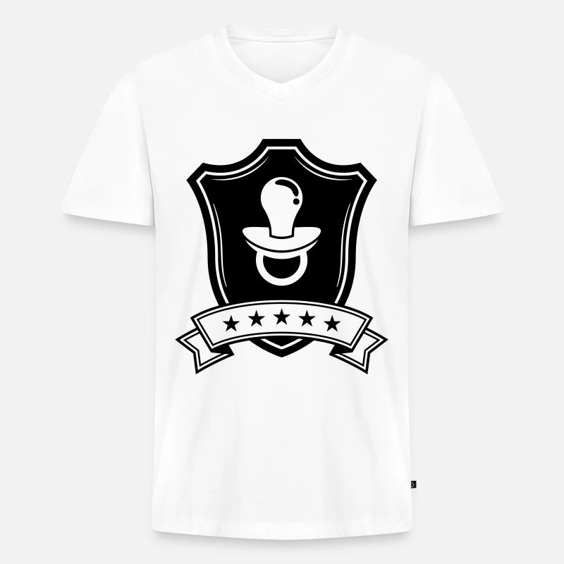 Schnuller Icon schild - Männer Premium Bio T-Shirt mit V-Ausschnitt - Weiß