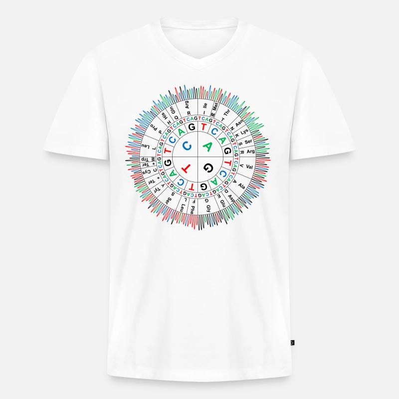 Sanger Codon Kreis - Männer Premium Bio T-Shirt mit V-Ausschnitt - Weiß