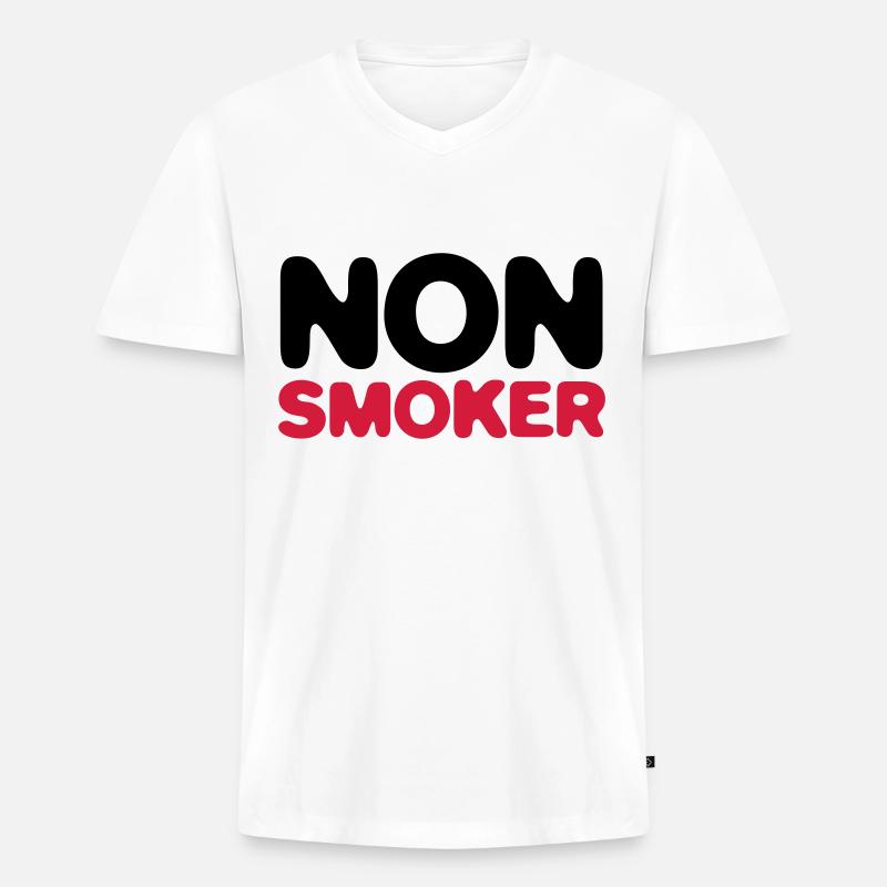 Ich bin Nichtraucher! - Männer Premium Bio T-Shirt mit V-Ausschnitt - Weiß