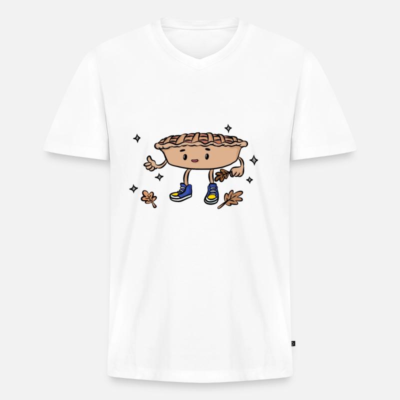 Apfelkuchen - Männer Premium Bio T-Shirt mit V-Ausschnitt - Weiß