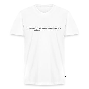 NERD HUMOR: ignorance! - Men's Premium Organic T-shirt with V-neck - white - Front - Nico (187cm)
