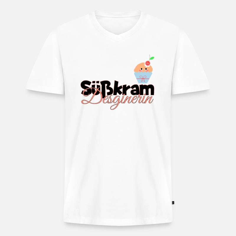 cooles Muffin Törtchen backen Geschenk - Männer Premium Bio T-Shirt mit V-Ausschnitt - Weiß