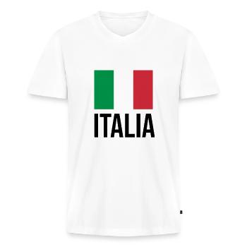 Italia Italien Italienisch - Männer Premium Bio T-Shirt mit V-Ausschnitt - Weiß - Vorne - Nico (187cm)