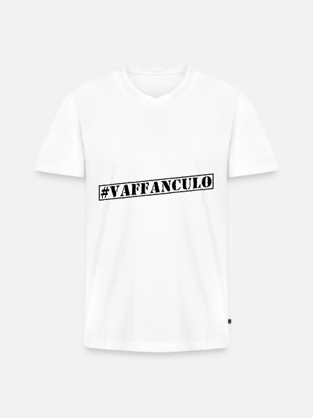 Funny Italian saying about Italy - Men's Premium Organic T-shirt with V-neck - white