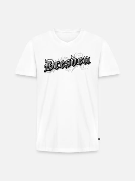 Dresden East Germany Vintage Look - Men's Premium Organic T-shirt with V-neck - white