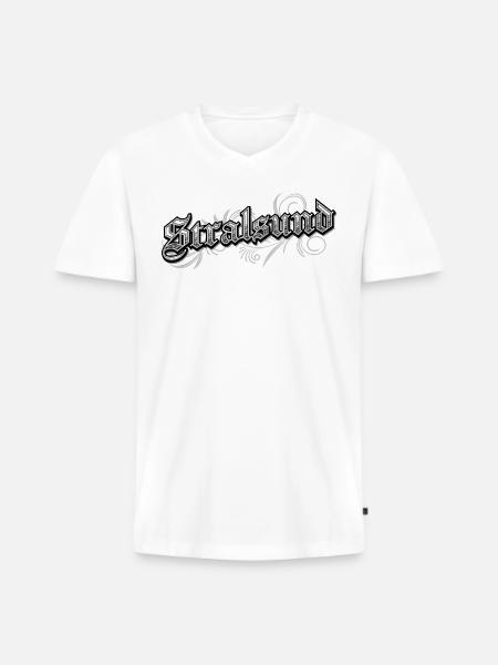 Stralsund East Germany Vintage Look - Men's Premium Organic T-shirt with V-neck - white