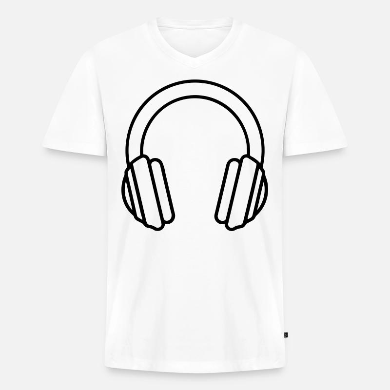 Gaming-Headset - Männer Premium Bio T-Shirt mit V-Ausschnitt - Weiß