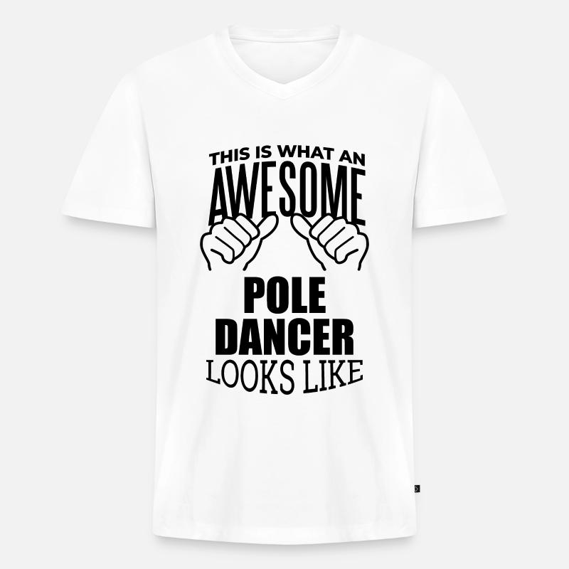 Pole-Dancer - Männer Premium Bio T-Shirt mit V-Ausschnitt - Weiß