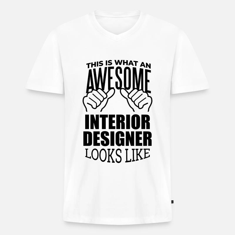 Innenarchitekt - Männer Premium Bio T-Shirt mit V-Ausschnitt - Weiß