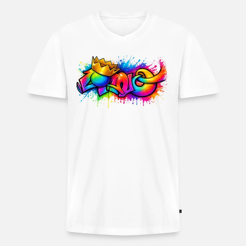 Cano - Männer Premium Bio T-Shirt mit V-Ausschnitt - Weiß