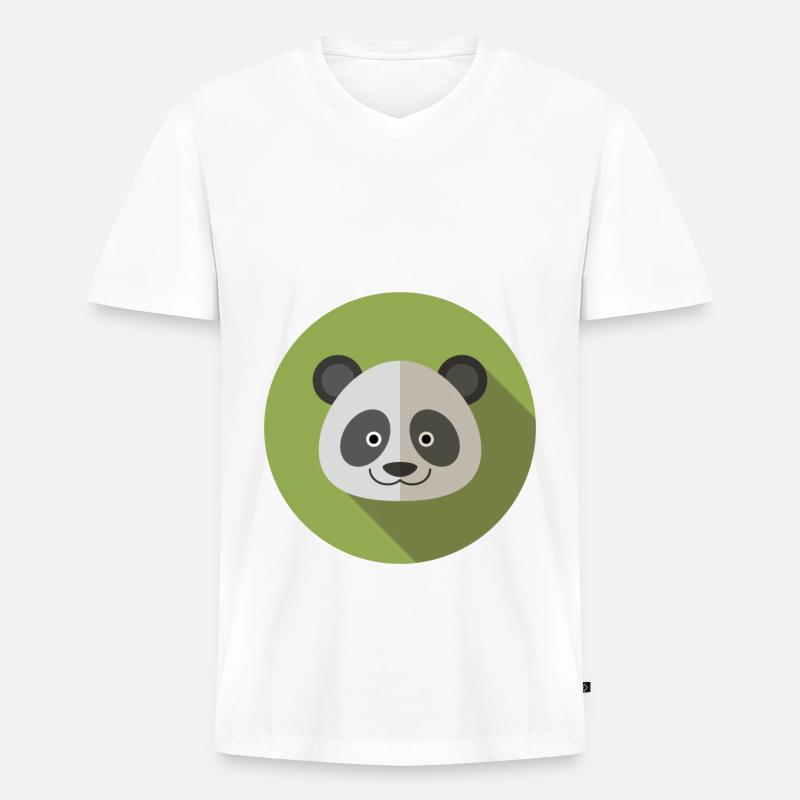 Vector Panda - Männer Premium Bio T-Shirt mit V-Ausschnitt - Weiß