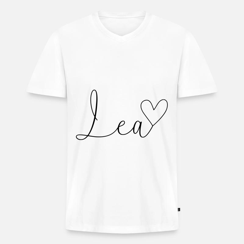 Lea Name Vorname Mädchen - Männer Premium Bio T-Shirt mit V-Ausschnitt - Weiß