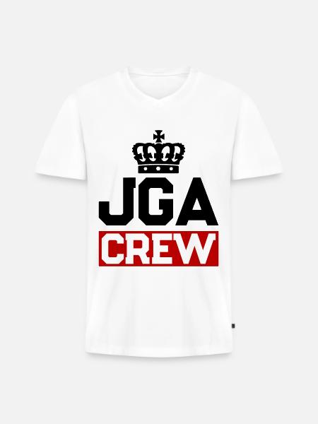Junggesellenabschied Jga Crew - Männer Premium Bio T-Shirt mit V-Ausschnitt - Weiß